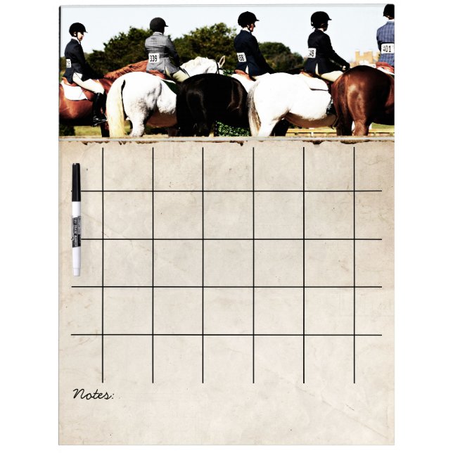 Horse Show Line Up Dry-Erase Board (Front)