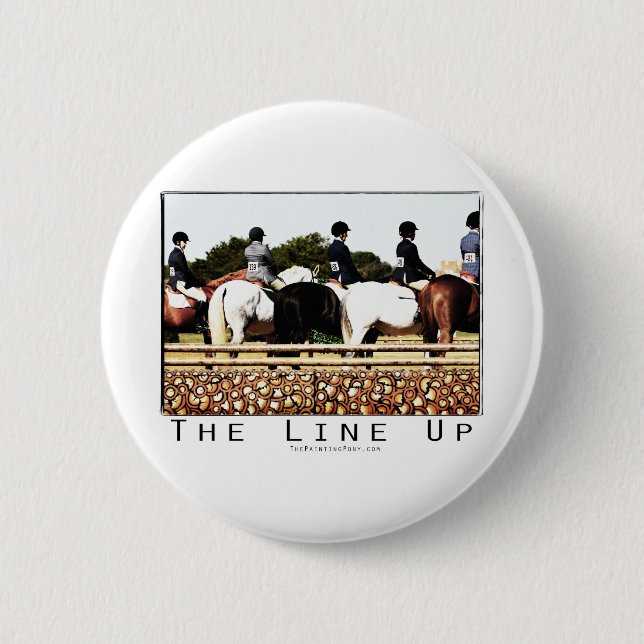 Horse Show Line Up Pinback Button (Front)