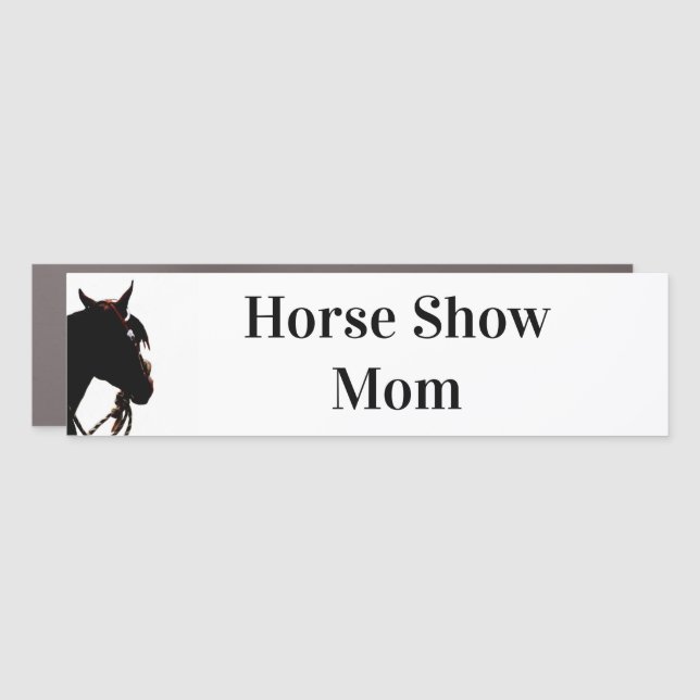 Horse Show Mom car magnet (black) (Front)