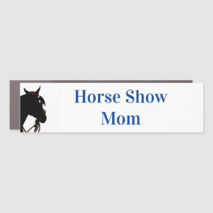 Horse Show Mom car magnet (blue)
