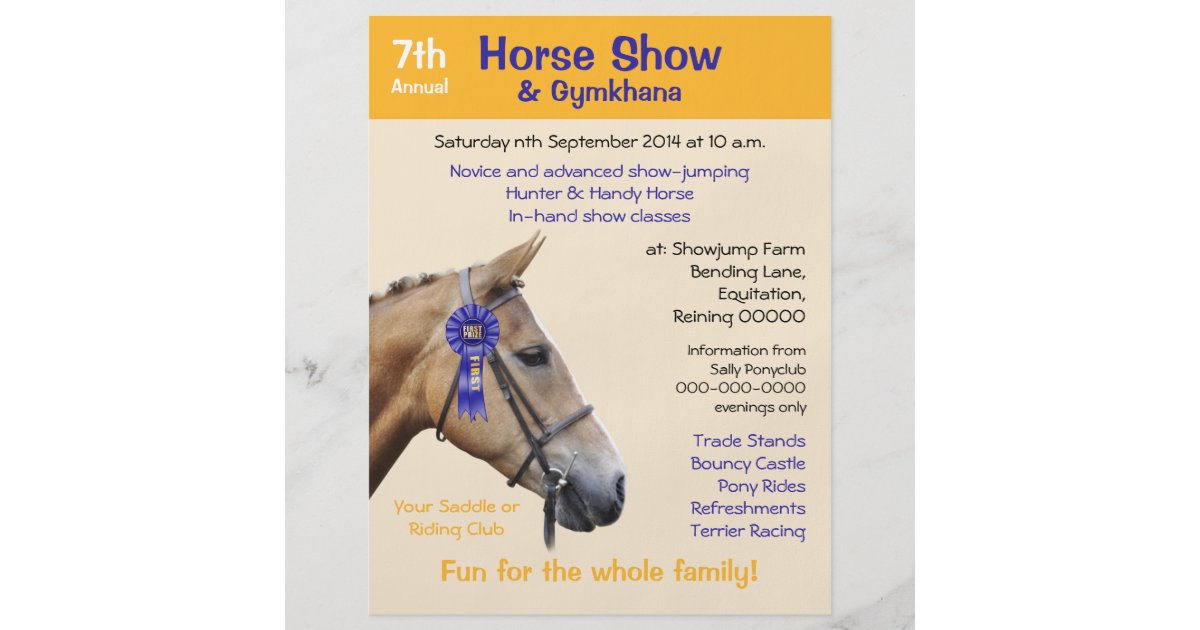 Horse show or gymkhana event flyer | Zazzle.com