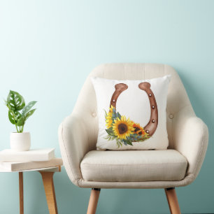 Horse Shu 16x16 Throw Pillow