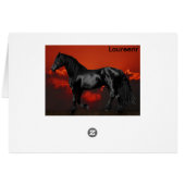 Horse silhouette at sunset cards (Back Horizontal)