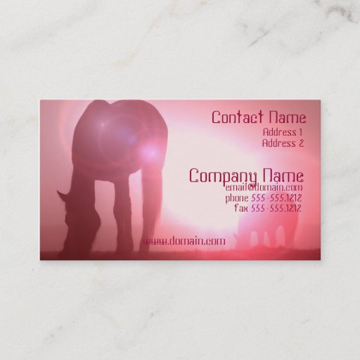 Customizable Horse Silhouette Business Card