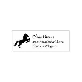 Horse Silhouette Icon Return Address Self-inking Stamp by SayWhatYouLike at Zazzle