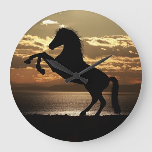 Horse Silhouette Large Clock