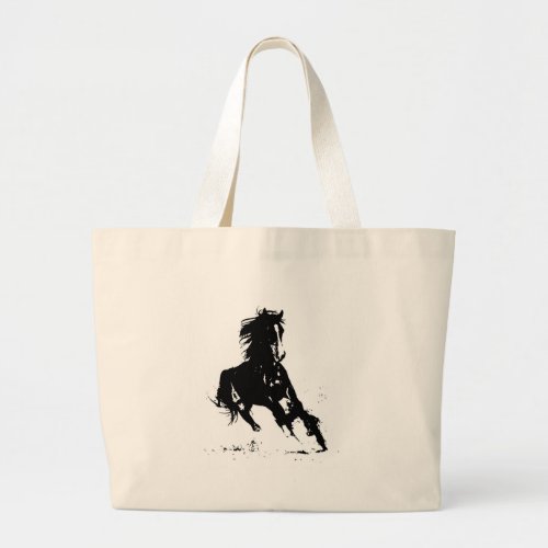 Horse Silhouette Large Tote Bag