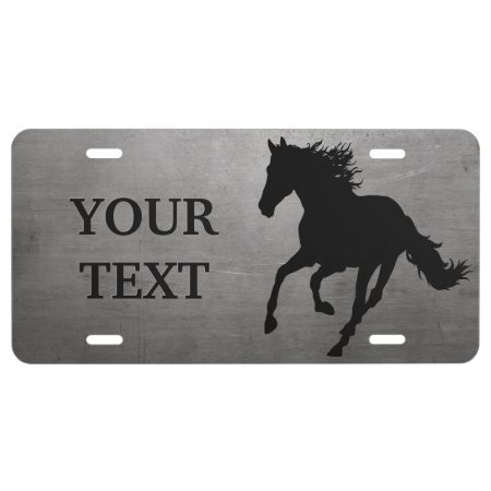 Horse Silhouette Metal License Plate