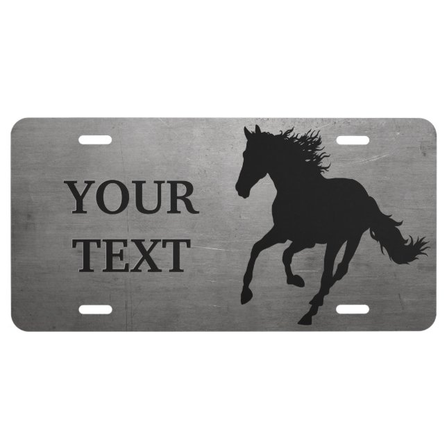 Horse Silhouette Metal License Plate (Front)