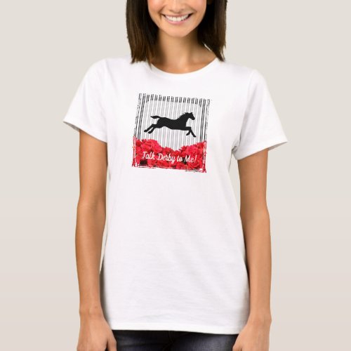 Horse Silhouette Red Roses Derby T_Shirt