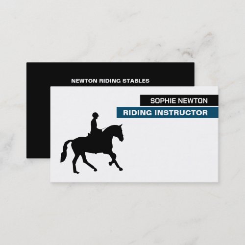 Horse Silhouette Riding Instructor Academy Business Card