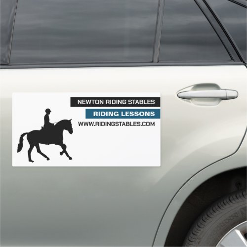 Horse Silhouette Riding Instructor Academy Car Magnet