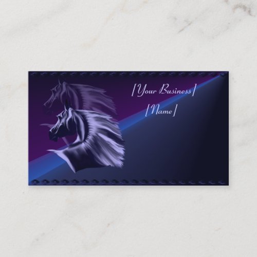 Horse Silhouette Shadowed Business Card