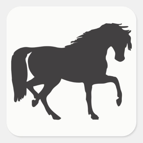 Horse Silhouette Square Sticker