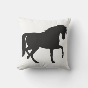 Horse Silhouette Throw Pillow