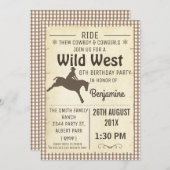 Horse Silhouette Wild West Birthday Invitation (Front/Back)