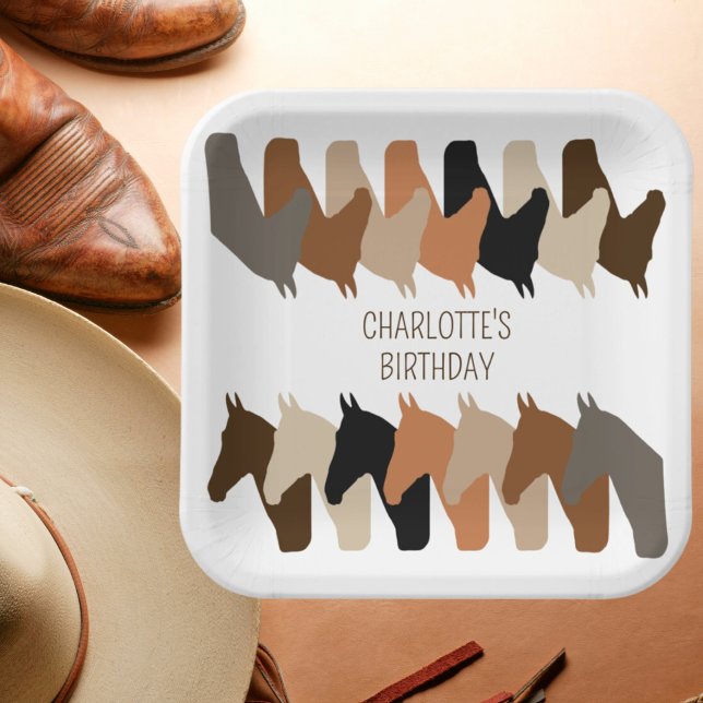 Horse Silhouettes Personalized Birthday Paper Plates (Creator Uploaded)