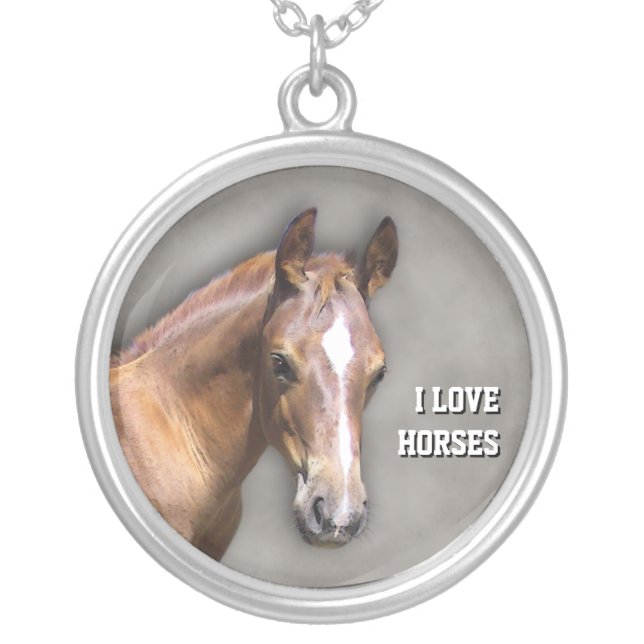 Horse Silver Plated Necklace (Front)