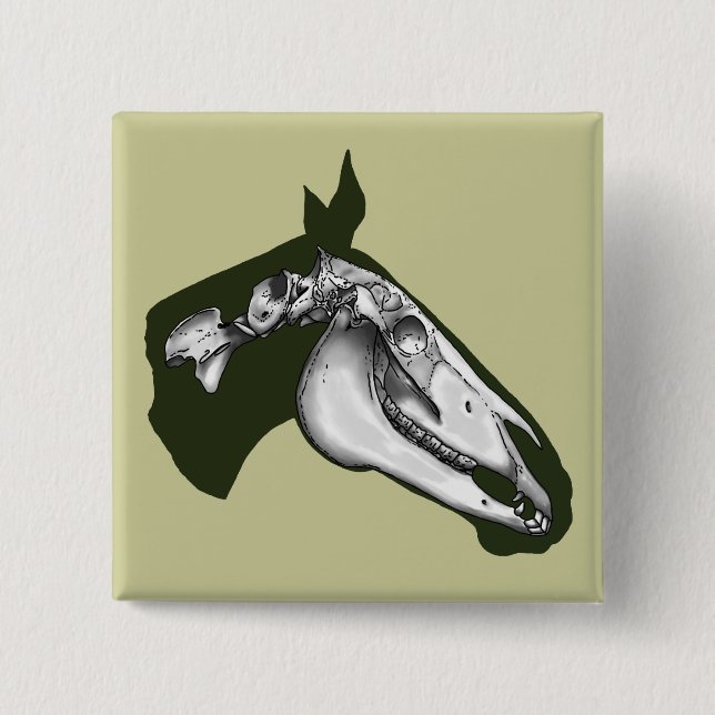 Horse Skeleton Pinback Button (Front)