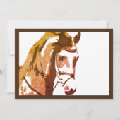Horse Sketch and Snaffle Bit in Brown Birthday Invitation (Back)