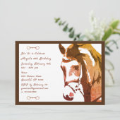 Horse Sketch and Snaffle Bit in Brown Birthday Invitation (Standing Front)