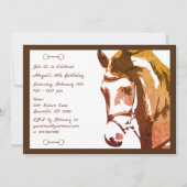 Horse Sketch and Snaffle Bit in Brown Birthday Invitation (Front)