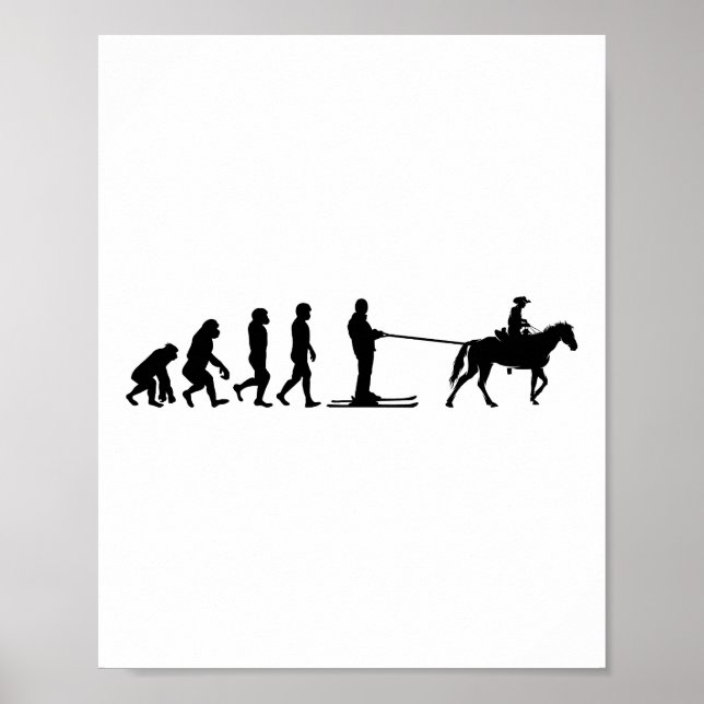Horse Skijoring Winter Skiing Ski Jumping Sport Poster (Front)