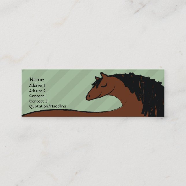 Horse - Skinny Mini Business Card (Front)