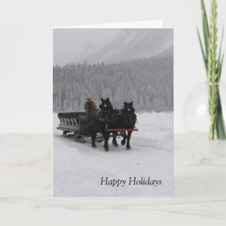Horse Sleigh at Lake Louise Holiday Card