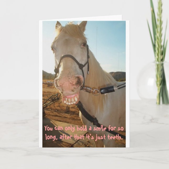Horse Smile Greeting CardBlank Card (Front)
