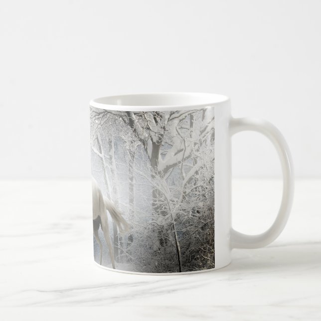 Horse Snow Forest coffee Pets Coffee Mug (Right)
