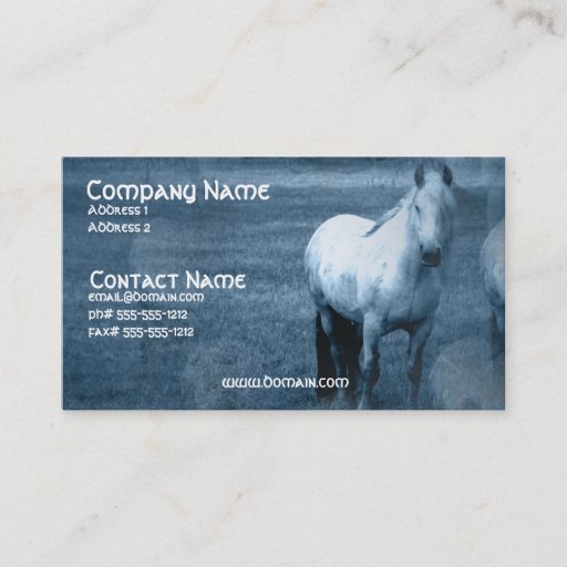 Customizable Horse Solitude Business Card