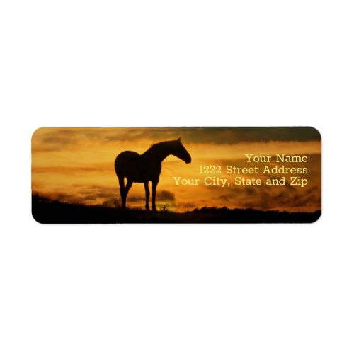 Horse Southwestern Sunrise Return Address Label