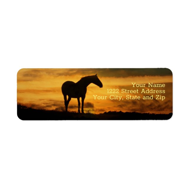 Horse Southwestern Sunrise Return Address Label (Front)