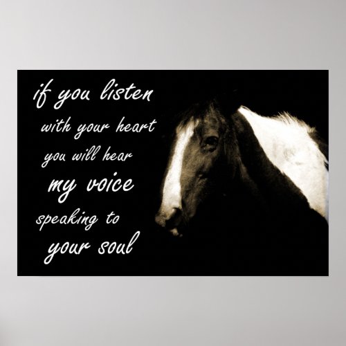 Horse Speaking to your soul Equine Therapy Poster