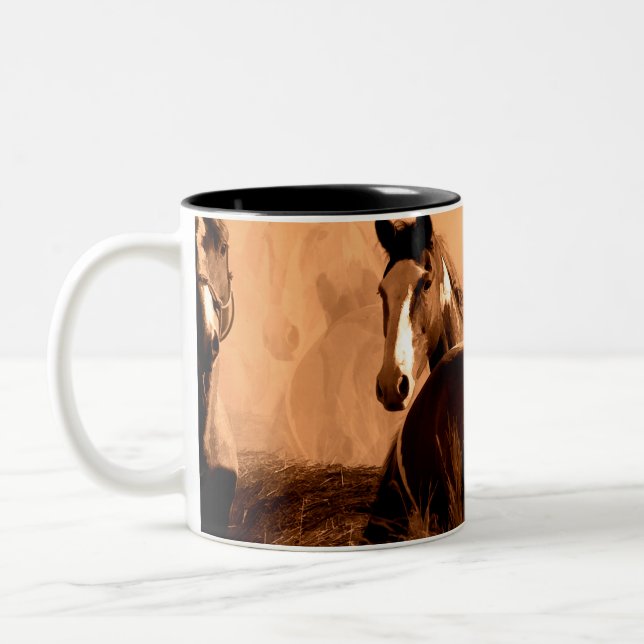 Horse Spirits Two-Tone Coffee Mug (Left)