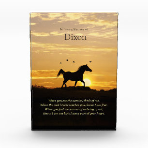Horse Spiritual Memorial with Custom Name Photo Block