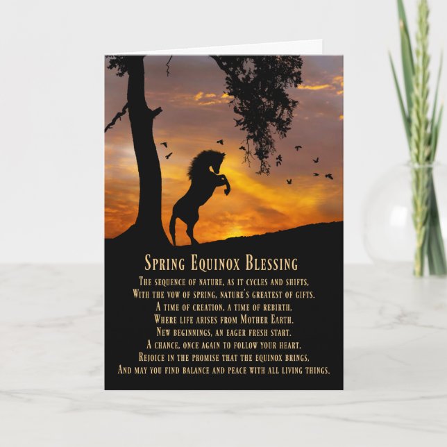 Horse Spring Equinox Blessing Poem Card (Front)