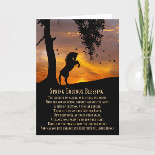 Horse Spring Equinox Blessing Poem Card