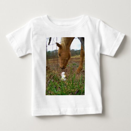 horse  Spring flower Bunny Baby T_Shirt