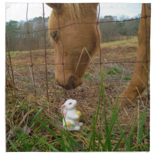 horse & Spring flower Bunny Napkin