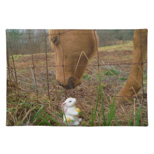 horse  Spring flower Bunny Placemat
