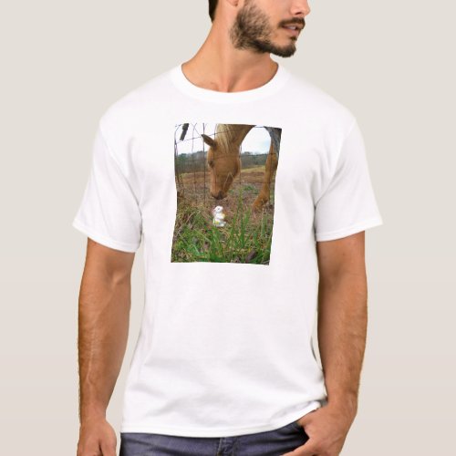 horse  Spring flower Bunny T_Shirt