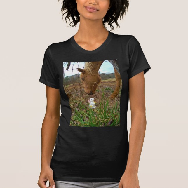 horse & Spring flower Bunny T-Shirt (Front)