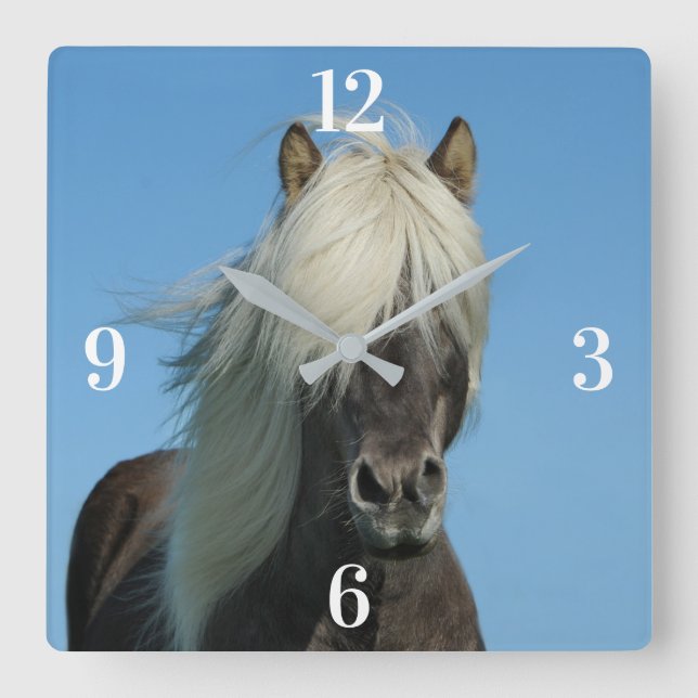 Horse Square Wall Clock (Front)
