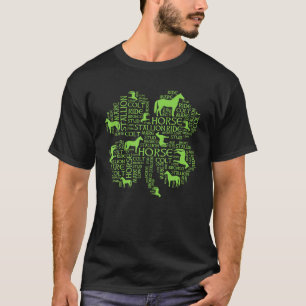 Horse St Patrick s Day Irish T Shirt Clover Tee