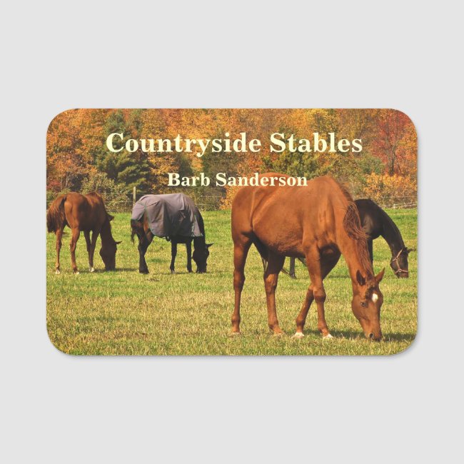 Horse Stables, Boarding and Riding School Name Tag