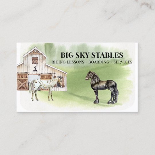 Horse Stables Riding Services Equestrian Business Card