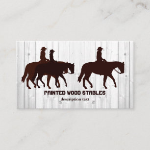 Horse Stables Western Horseback Weathered Wood Business Card
