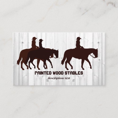 Horse Stables Western Horseback Weathered Wood  Business Card